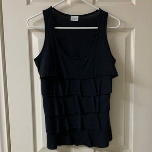 🌷3 for$25🌷Suzy Shier, US M, Black Layered Tiered Tank Top
